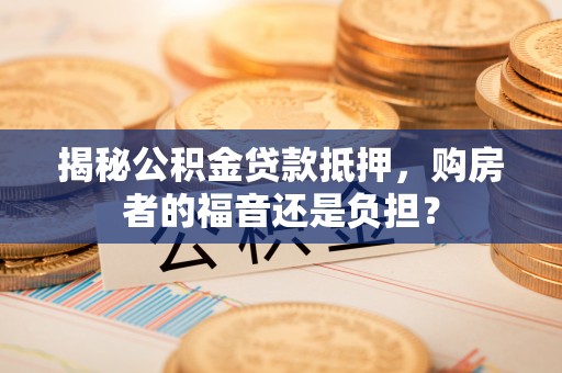 临沂揭秘公积金贷款抵押，购房者的福音还是负担？